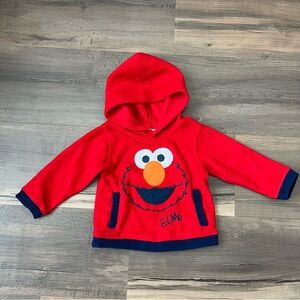 Y2K '07 Sesame Street Elmo Red Fleece Hoodie Size 2T